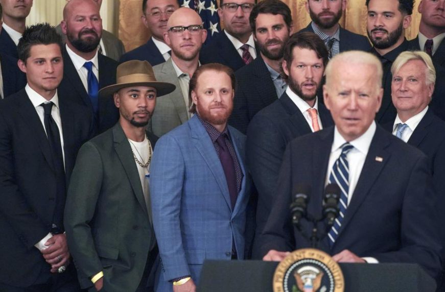 Biden recibe a Dodgers en la Casa Blanca