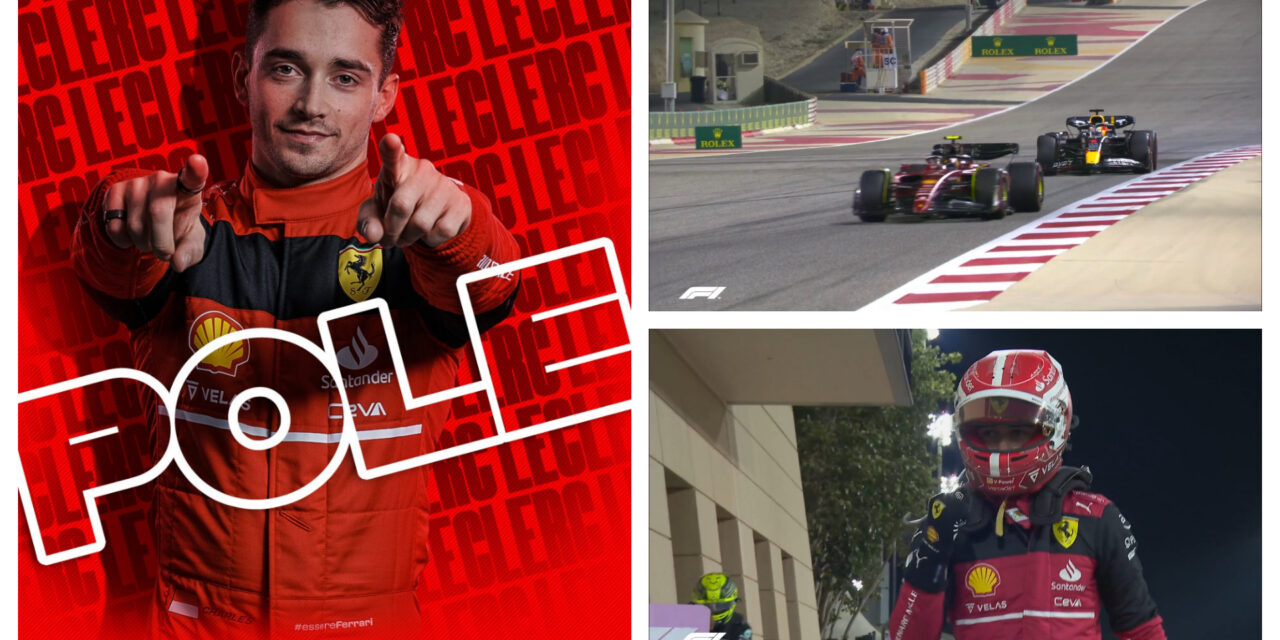 Leclerc y Ferrari logran la pole para Bahréin, Pérez en top 5