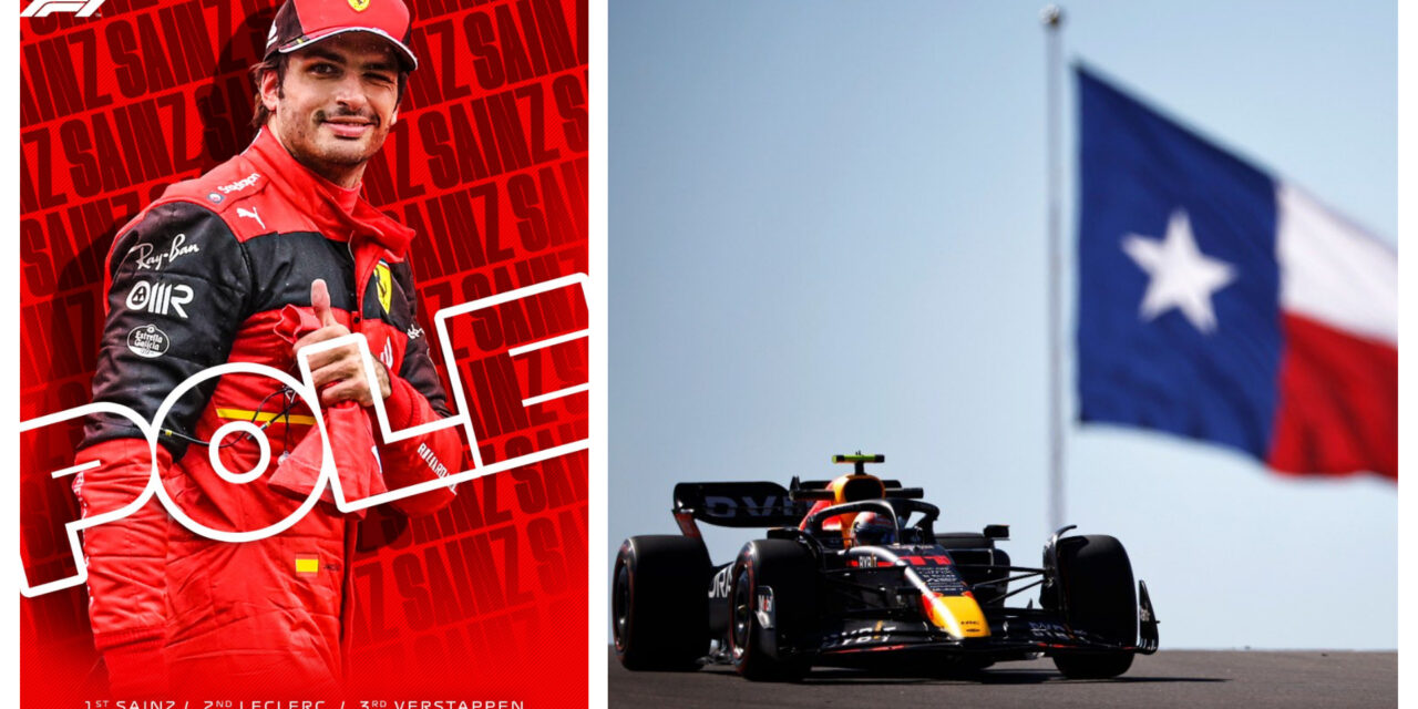 Sainz obtuvo la pole position; Checo Pérez largará desde la novena posición en el Gran Premio de Estados Unidos