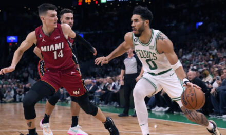Con 49 puntos de Tatum, Celtics superan al Heat por 134-121