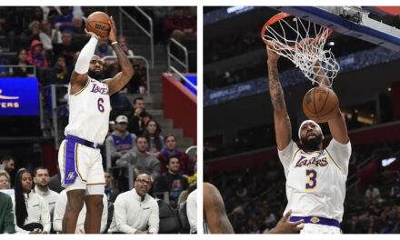 James, Davis cargan con la victoria de Lakers ante Pistons
