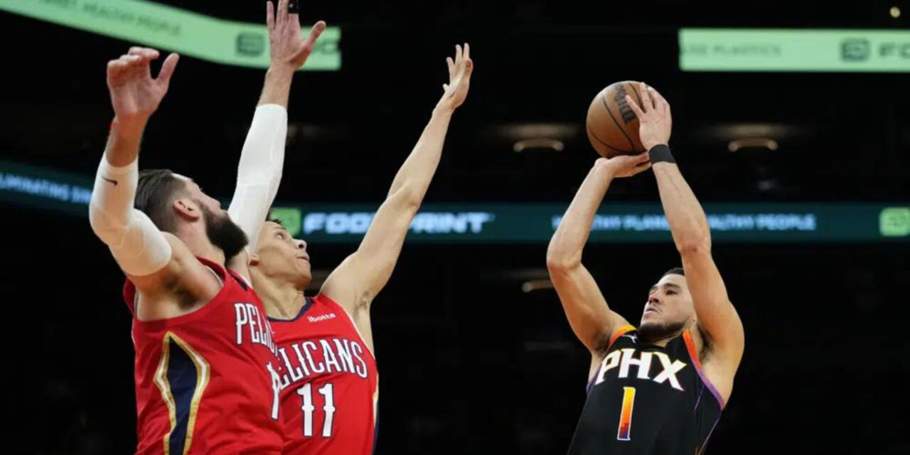 Con 58 puntos de Booker, Suns le dan la vuelta a Pelicans