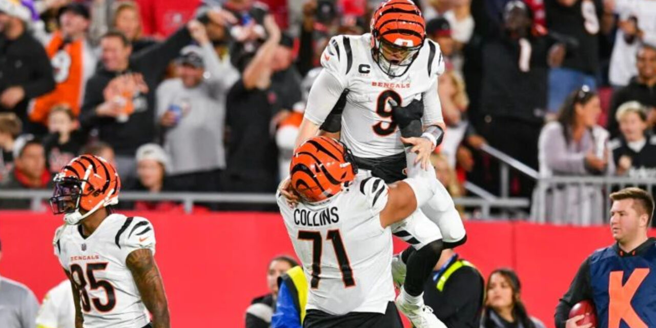 Burrow lanza 4 pases de TD; Bengals remontan ante Buccaneers