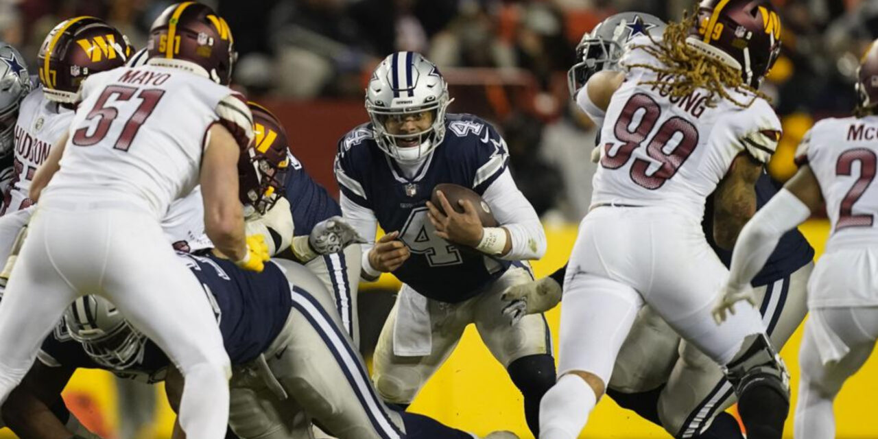 Prescott y Cowboys caen en semana 18 con Commanders