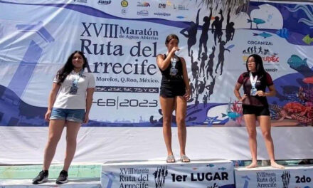 Triunfa Martha Sandoval en la ruta del arrecife en Quintana Roo