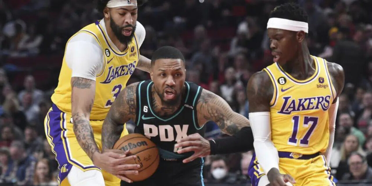 Blazers meten 23 triples, derrotan a unos Lakers sin LeBron