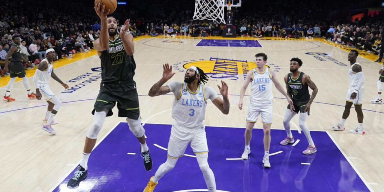 Gobert lidera a Wolves en triunfo ante Lakers pese a Davis