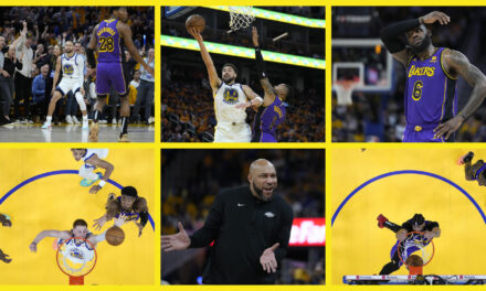 Warriors apalean a Lakers y empatan serie gracias a Thompson