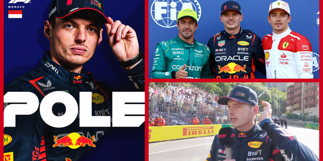 Verstappen gana la ‘pole positión’ del GP de Mónaco; ‘Checo’ saldrá último