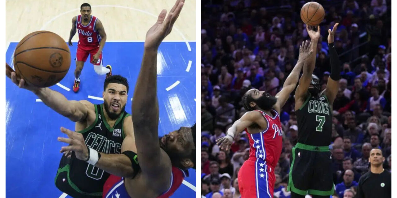 Tatum y Brown brillan con Celtics, que remontan ante 76ers