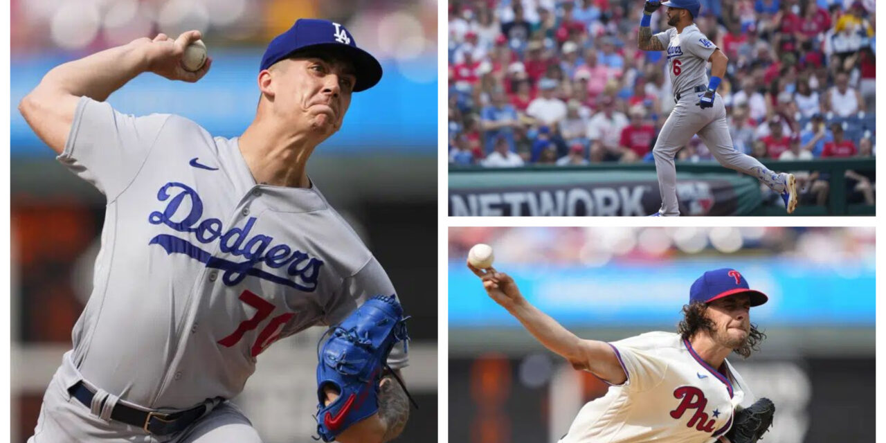 Martínez y Miller dan a Dodgers triunfo sobre Filis