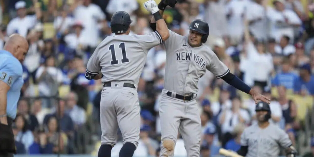 Con carreras en los últimos 3 innings, Yanquis vencen 4-1 a Dodgers