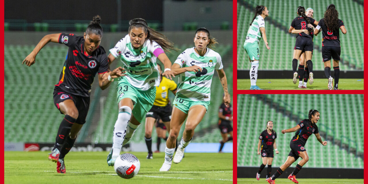 Club Tijuana Femenil ligan su tercer triunfo consecutivo venciendo a Santos