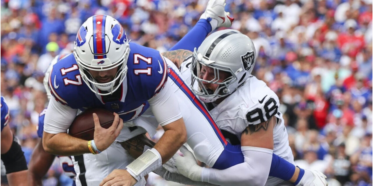 Allen y Bills reaccionan para aplastar 38-10 a Raiders