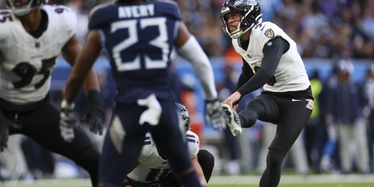 Ravens superan 24-16 a Titans en Londres con seis goles de campo de Tucker