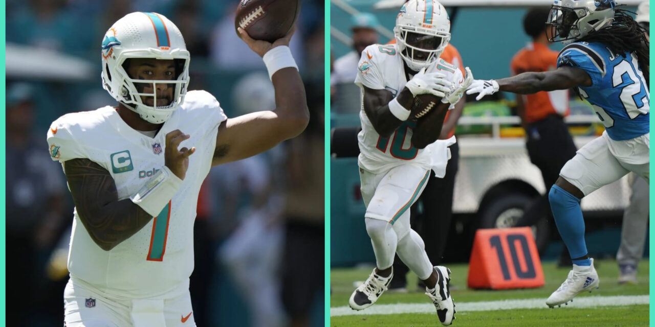 Tagovailoa lanza tres pases de touchdown en remontada de Dolphins 42-21 ante Panthers