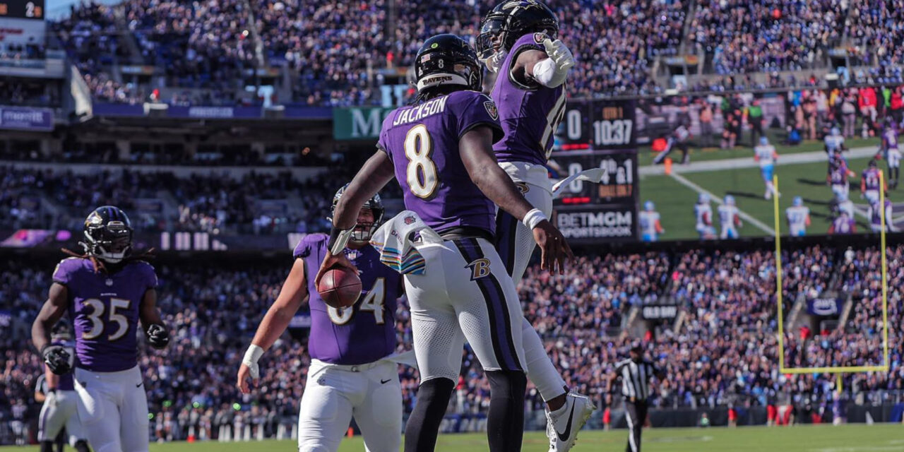 Ravens aplastan 38-6 a Lions, con un Lamar Jackson casi perfecto