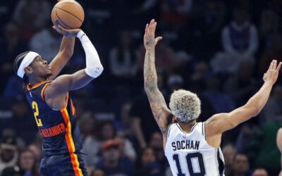 Gilgeous-Alexander suma 28 puntos y 7 robos; Thunder apabulla a Spurs