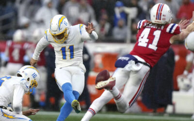Con 2 goles de campo, Chargers vencen 6-0 a unos indefensos Patriots