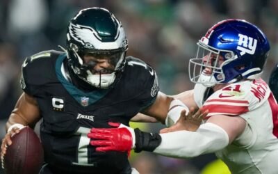 Hurts establece récord de touchdowns para un QB en triunfo de Eagles 33-25 ante Giants