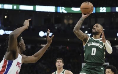 Bucks zarandean 146-114 a Pistons, que llegan a 23 derrotas en fila
