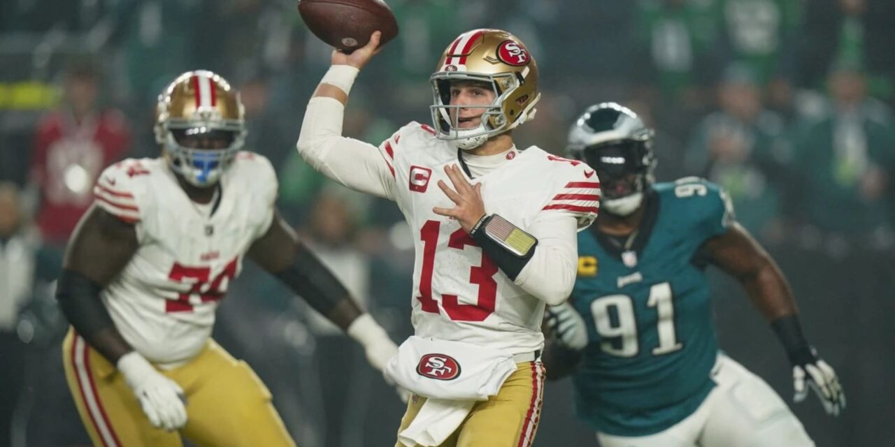 Brock Purdy lanza cuatro pases de anotación y 49ers pasan por encima de Eagles 42-19