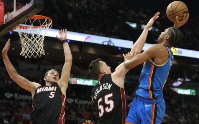 Gilgeous-Alexander consigue 28 puntos; Thunder vence 128-120 a Heat
