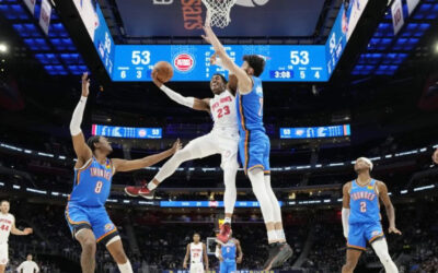 Con el primer 20-20 de Duren, Pistons apalean 120-104 a OKC