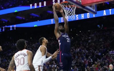Joel Embiid establece récord para la franquicia con 70 puntos en triunfo de 76ers sobre Spurs