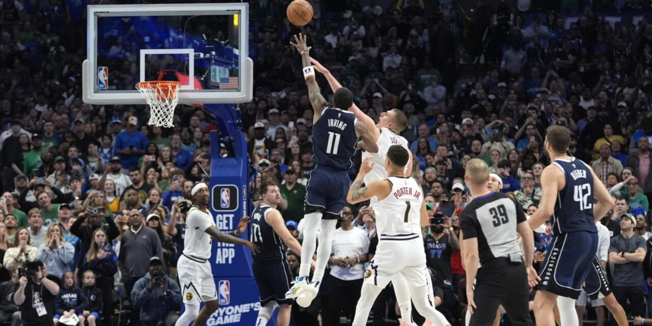 Irving encesta a la carrera y sobre la bocina le da el triunfo a Mavericks 107-105 sobre Nuggets