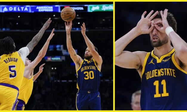 Thompson y Curry guían a Warriors a victoria sobre Lakers, 134-120