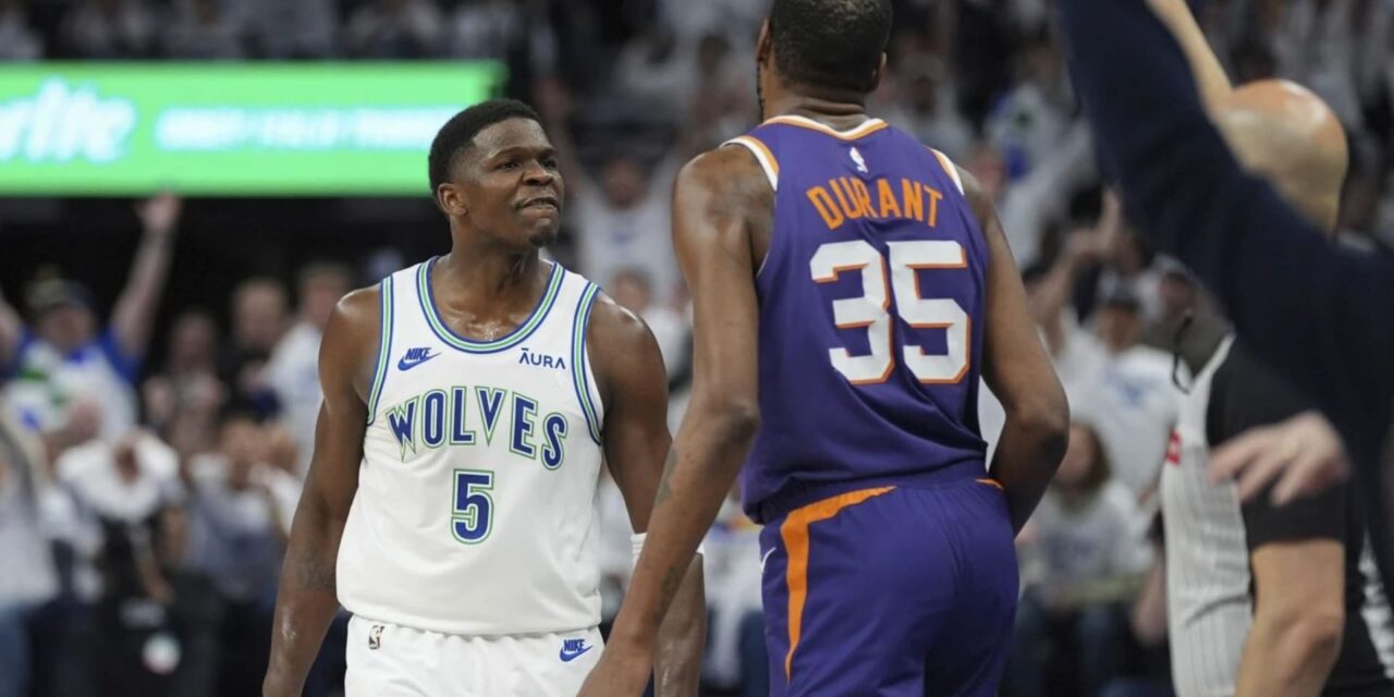 Timberwolves derrotan a Suns 120-95 en el 1er partido de serie, con 33 puntos de Edwards