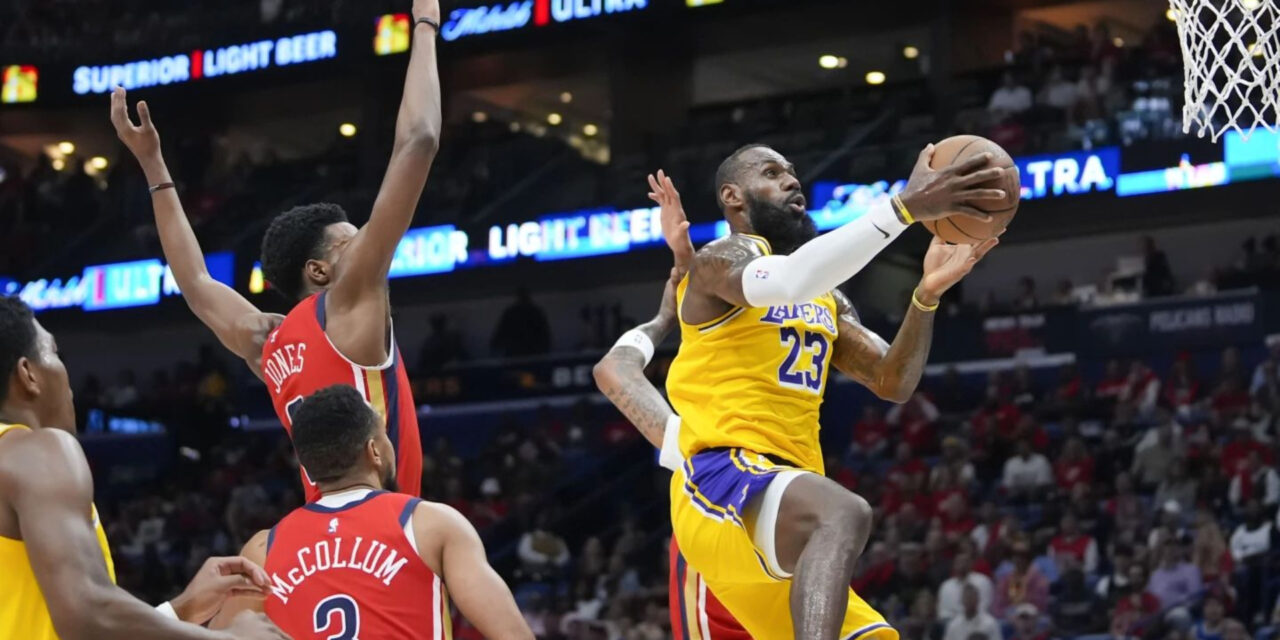 Lakers aseguran un lugar en los playoffs con victoria sobre los Pelicans.