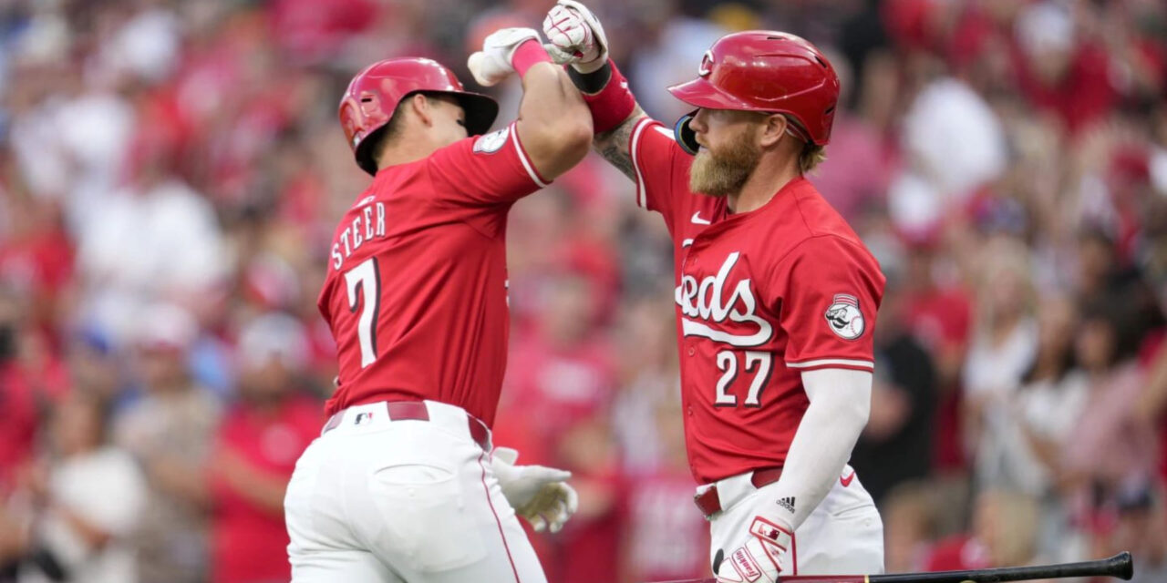 Steer y Benson conectan jonrones y Rojos ganan con buena apertura de Greene, 3-1 ante Dodgers