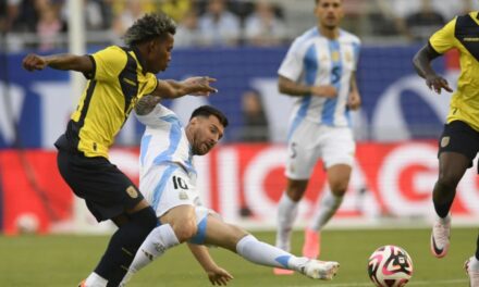 Con media hora de Messi y gol de Di María, Argentina derrota 1-0 a Ecuador rumbo a la Copa América