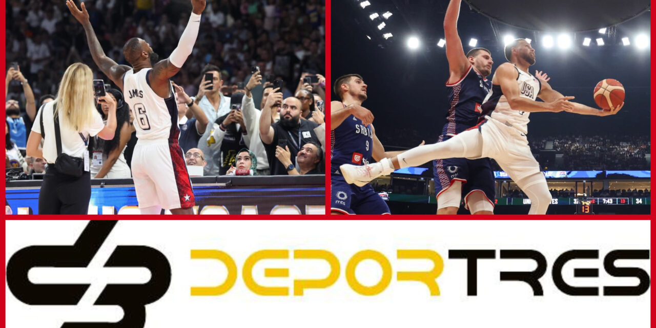 Estados Unidos vence a Serbia en amistoso previo al básquetbol de Paris 2024(Video D3 completo 12:00 PM)