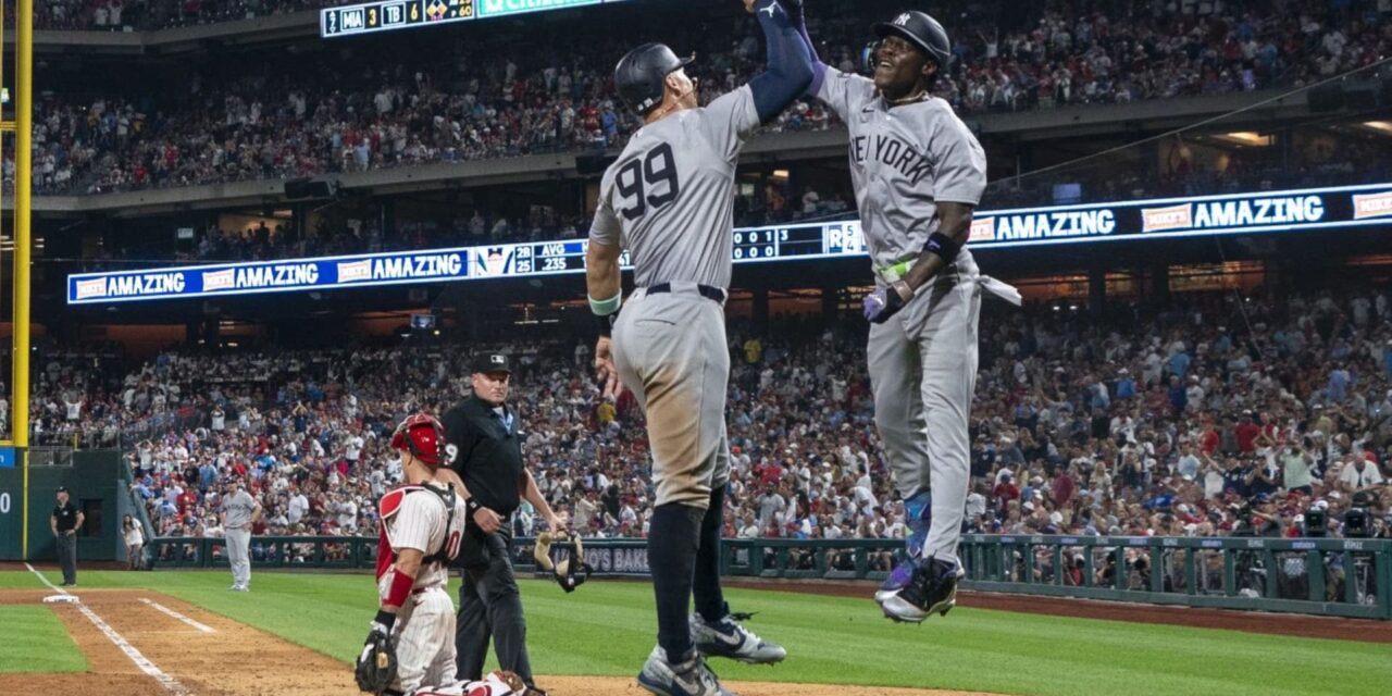 El segundo juego consecutivo de 2 jonrones de Chisholm ayuda a los Yankees a vencer a los Phils 7-6 en 12 entradas para su cuarta victoria consecutiva