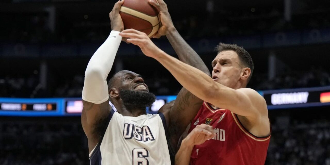 LeBron James anota los últimos 11 puntos de EE.UU. en triunfo por 92-88 sobre Alemania