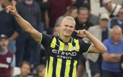 Con tripleta de Haaland, City vence 3-1 al West Ham y se va a la cima de la Liga Premier