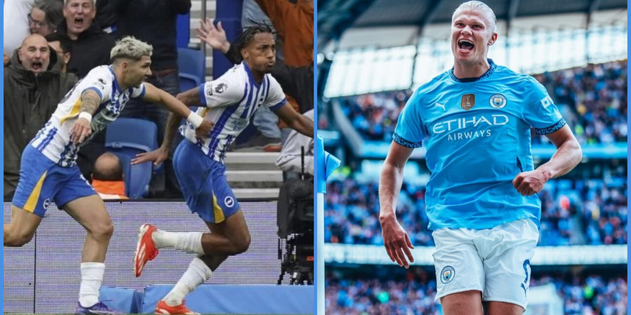 Brighton anestesia a Man United y Haaland firma triplete en paliza de Man City