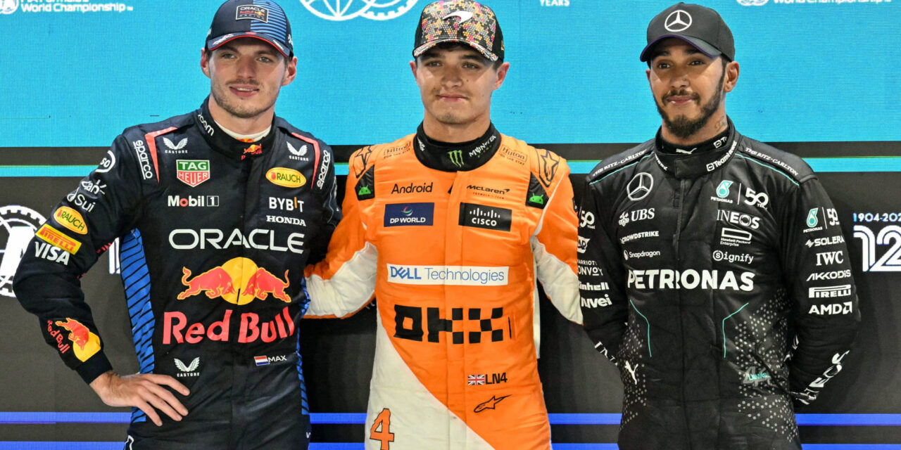 Norris sale primero, delante de Verstappen, en Singapur