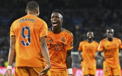 Con penales de Vinícius y Mbappé, Real Madrid vence 2-0 a la Real Sociedad