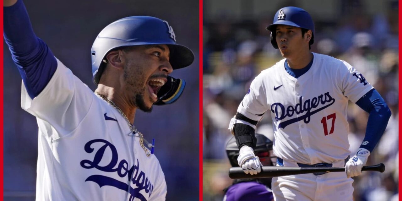 Ohtani y Betts hilan jonrones en el 9no para que Dodgers dejen tendidos 6-5 a Rockies