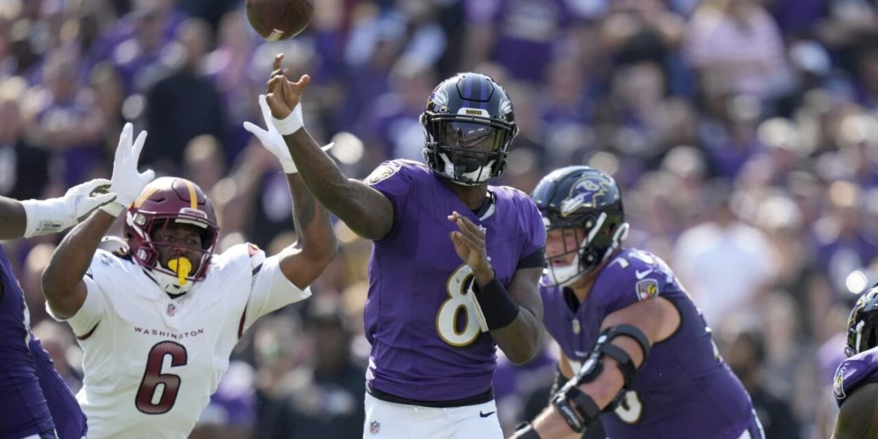 Jackson supera a Daniels y Henry logra dos touchdowns en triunfo de Ravens 30-23 sobre Commanders