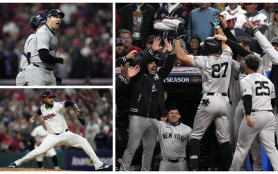 Yankees anotan 2 ante Clase en la 9na, vencen a Guardianes y están a un paso de Serie Mundial