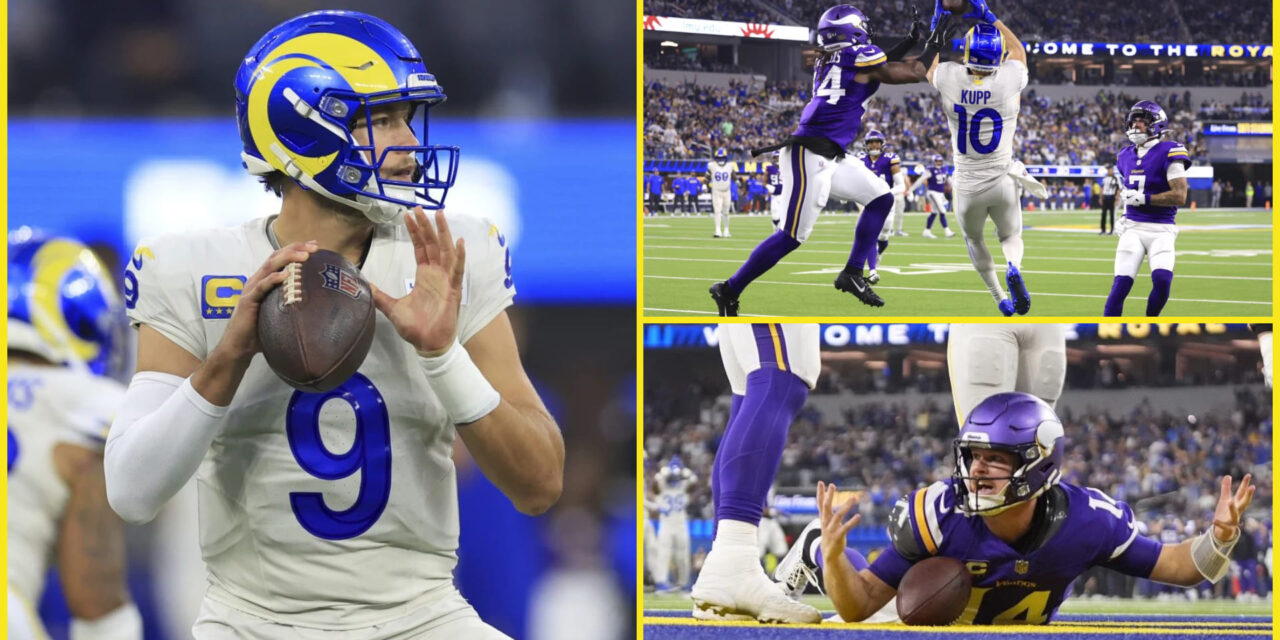 Stafford lanza 4 pases de anotación y Rams vencen 30-20 a Vikings tras recuperar a Kupp y Nacua