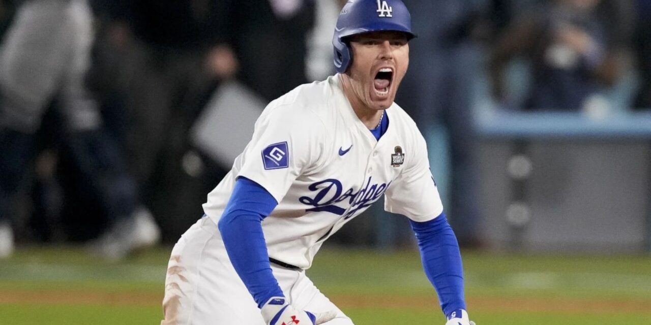 Jonrón de Freeman en la 10ma da triunfo a Dodgers ante Yankees en vibrante inicio de Serie Mundial