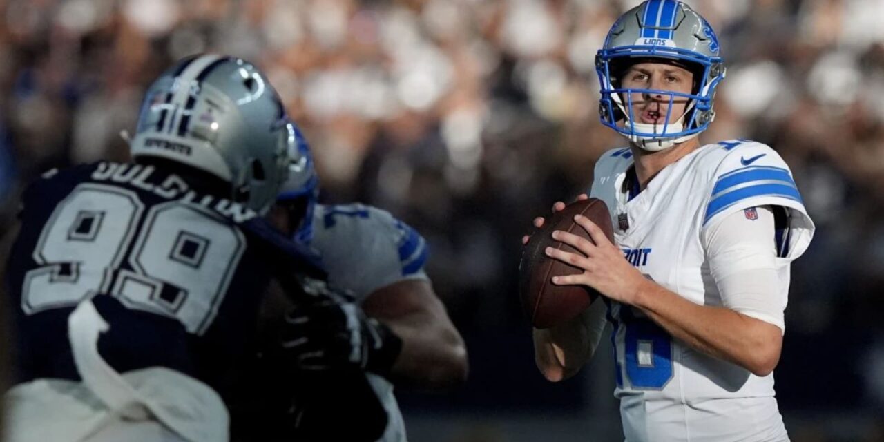 Jared Goff lanza tres pases de TD y Lions aplastan 47-9 a Cowboys, que vuelven a perder en casa