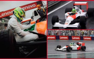 Lewis Hamilton rinde homenaje a Ayrton Senna bajo la lluvia
