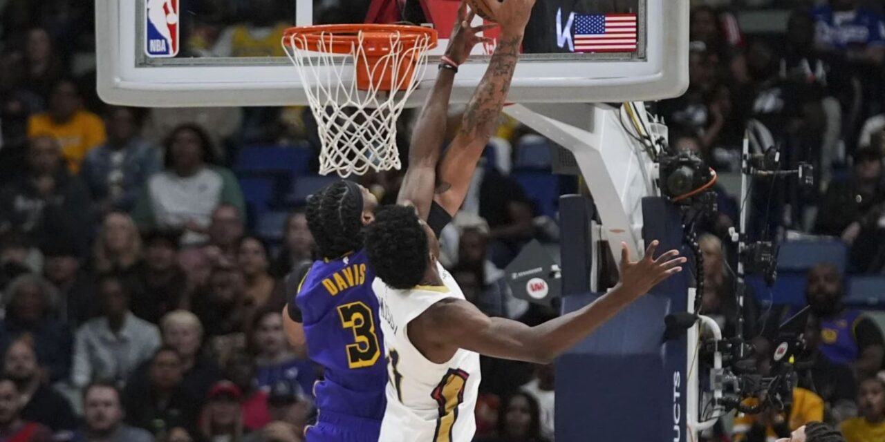 Anthony Davis has 31 points and 14 rebounds to lead Lakers past the Pelicans 104-99